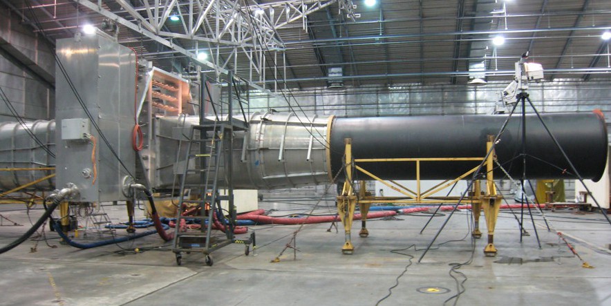 Eglin AFB Climatic Lab open jet icing wind tunnel.
